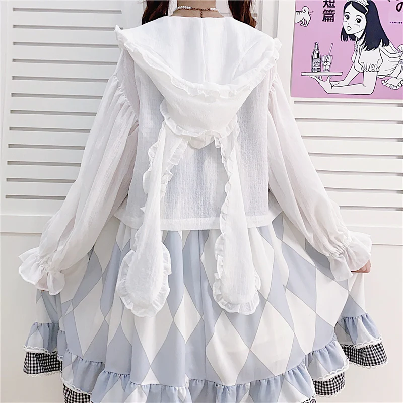 Cute Hooded Rabbit Ear Cardigan   HA0355 - Image 5