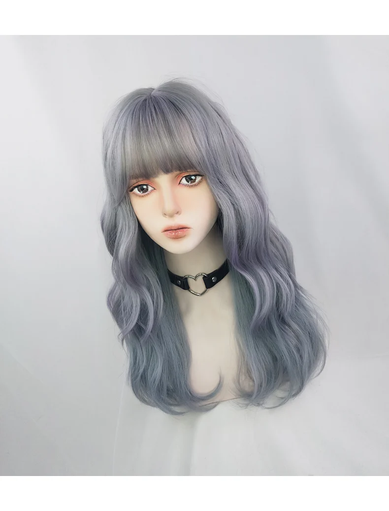Gray-blue curly hair  HA0038 - Image 3