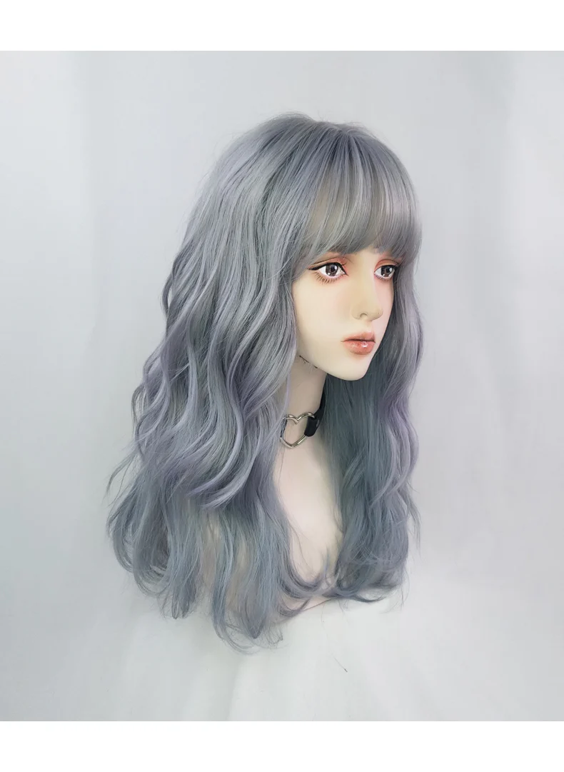 Gray-blue curly hair  HA0038 - Image 4