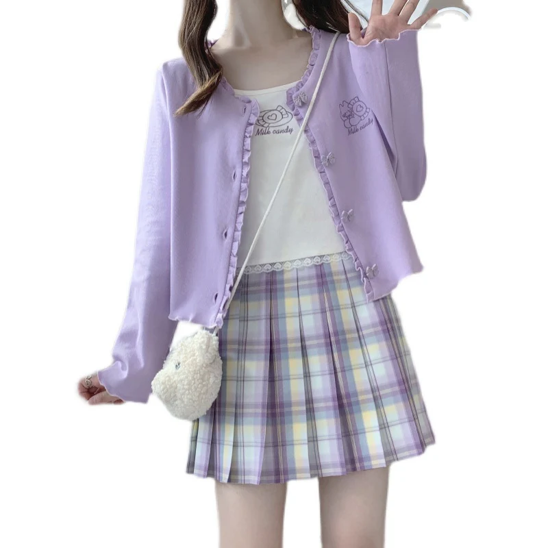 Soft Sling Floral Button Long Sleeve Cardigan Set   HA0392 - Image 5